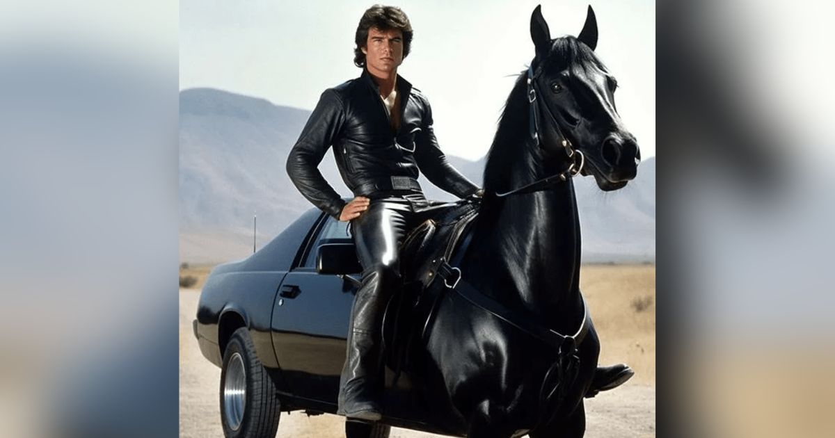 An AI-generated image with the prompt "knight rider"
